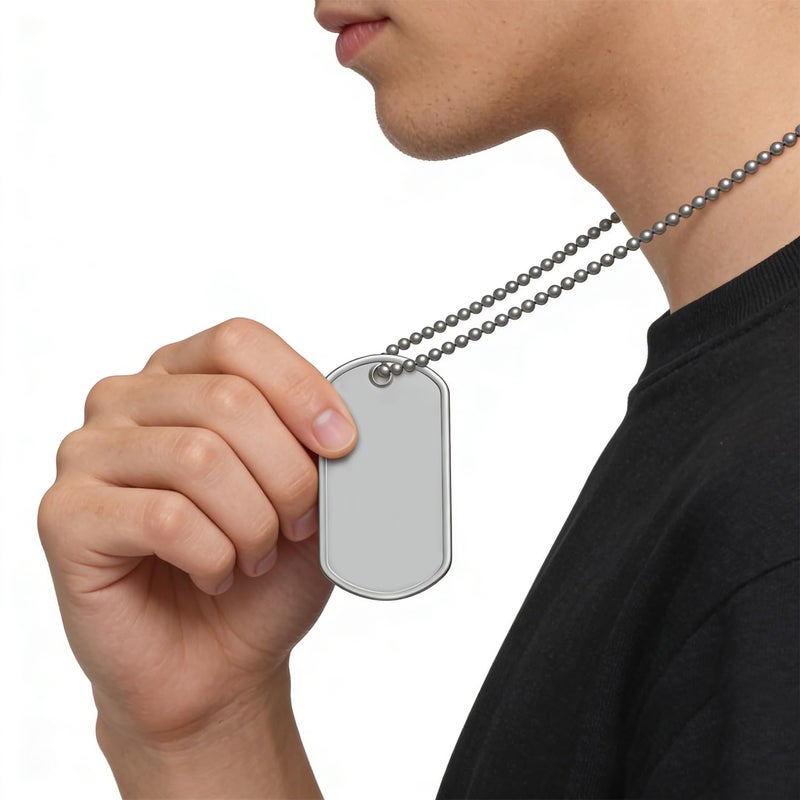 Orgrimmar 100 PCS Dog Tags Shiny Stainless Steel Military spec Rolled Edge Backing Dog Tags for Dogs Engraved- Blank - Image 5